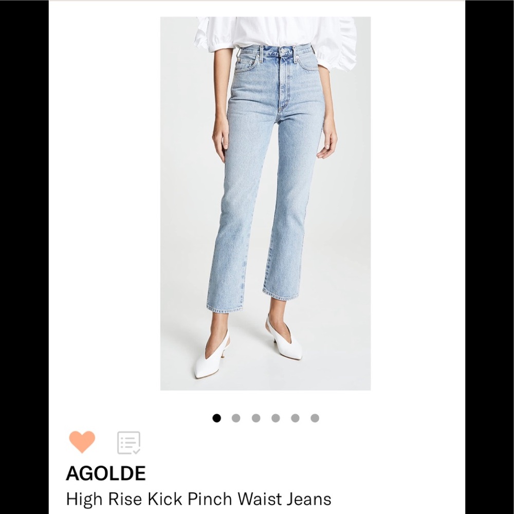 Agolde High Rise Kick Pinch Waist Jeans NWOT
